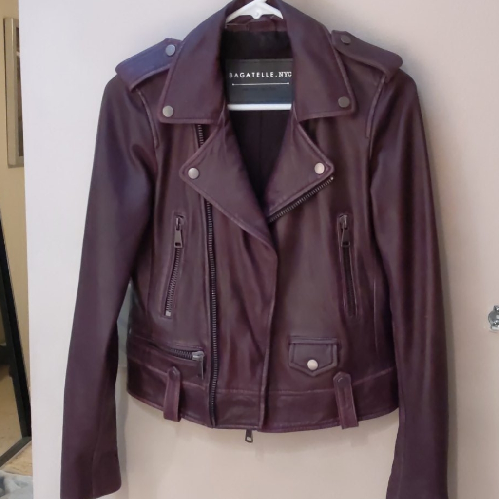 Bagatelle Burgundy Leather Jacket